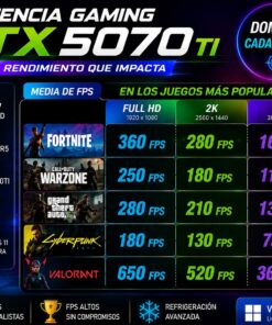 (35) Ordenador Gaming AMD Ryzen 7 9800X3D / 32GB / 1TB SSD / RTX 5070 Ti + Windows 11 Pro