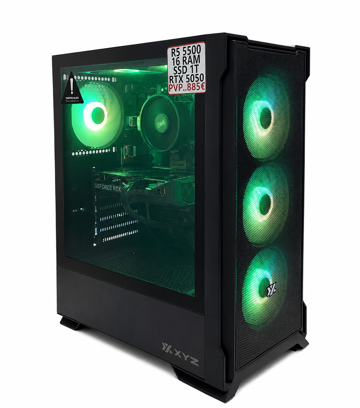 (12) Ordenador gaming R5 5500 - 16 RAM - SSD 1TB - RTX 5050 + Windows 11