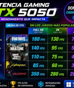 (3) Ordenador Gaming R5 4500 - 16 RAM - SSD 500GB - RTX 5050 + Windows 11 PRO
