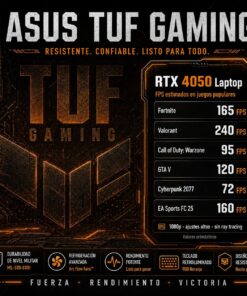 Portátil Asus TUF Gaming F16 TUF607VU-RL130 i7-13620H RTX 4050 16GB 512GB NVM 16"