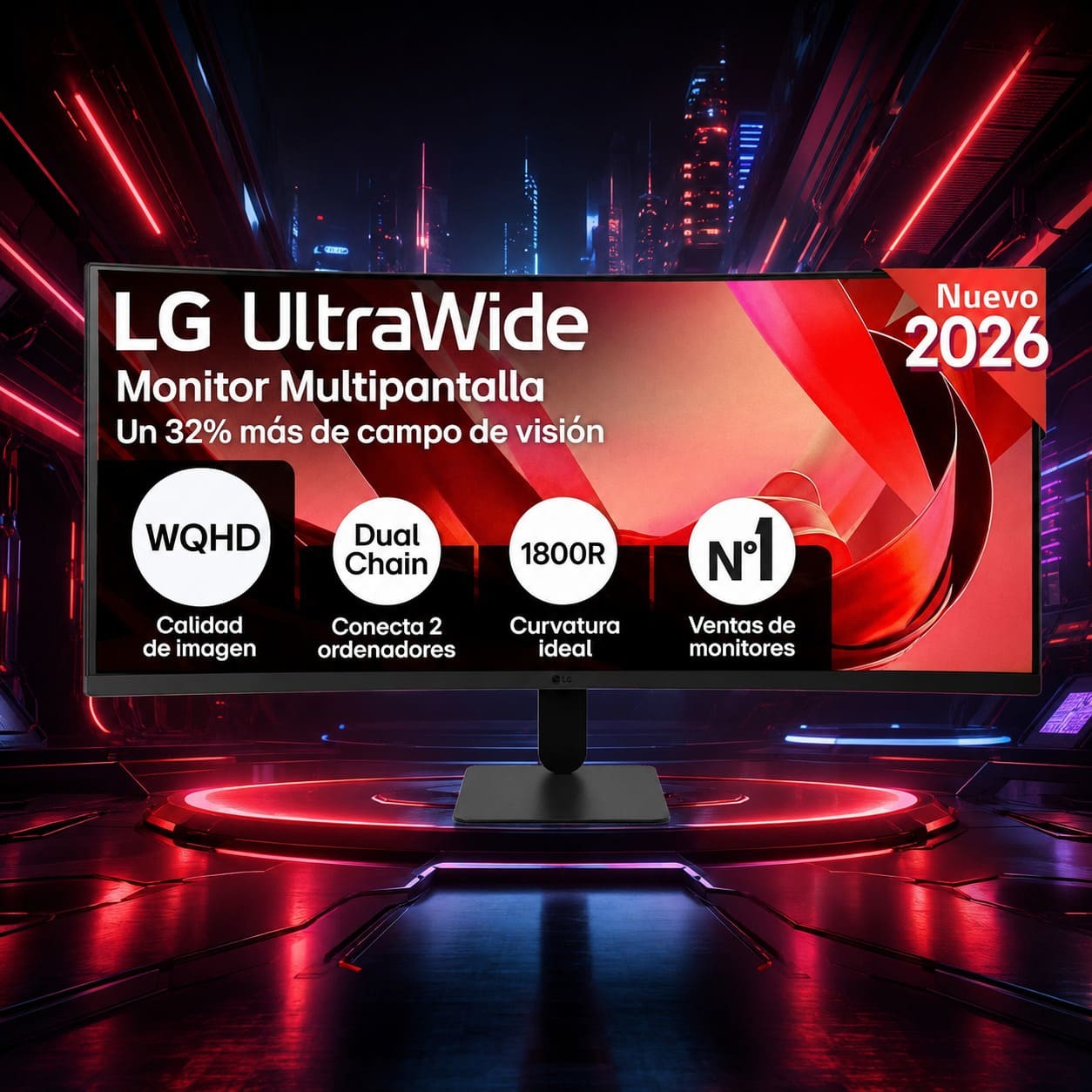 Monitor LG 34U601B-B 34" UltraWide WQHD 120Hz VA Curvo FreeSync Premium HDR10