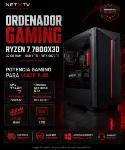 Alternative view of (17) Ordenador Gaming Ryzen 7 7800X3D | 32 GB RAM | SSD 1 TB | RTX 5070 Ti | Windows 11 Pro