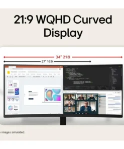 Monitor LG 34U601B-B 34" UltraWide WQHD 120Hz VA Curvo FreeSync Premium HDR10 - Imagen 3