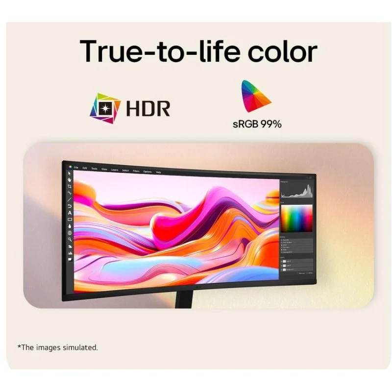 Monitor LG 34U601B-B 34" UltraWide WQHD 120Hz VA Curvo FreeSync Premium HDR10 - Imagen 4
