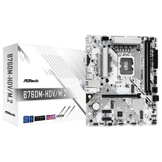 Placa Base ASRock B760M-HDV/M.2 | LGA1700 | DDR5 | 2.5G LAN | micro ATX